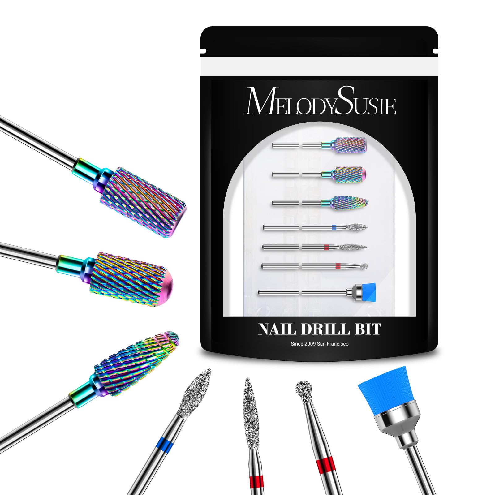 Amazon.com: MelodySusie Nail Drill Bits Set, 7pcs Tungsten Carbide